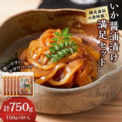 ふるさと納税 境港市 網元直伝の漁師飯!いか醤油漬け 満足セット(計750g・150g×5P入)
