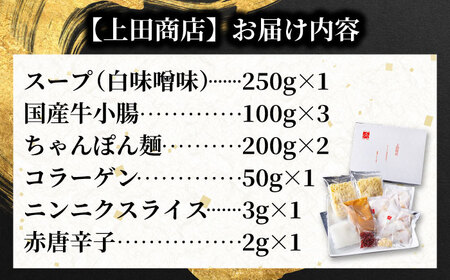 博多もつ鍋 食べ比べ2種セット(味噌/各3人前)【おおやま・上田商店】[BGAD069]もつ鍋食べ比べおおやま