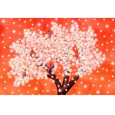 ＼京都・綾部の癒やし系作家/【絵画】】桜　額装サイズ526mmx412mm【1090800】