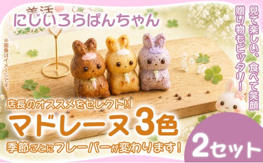 マドレーヌ 3個入 2セット 焼き菓子 お菓子 菓子 まどれーぬ 洋菓子 スイーツ グルテンフリー カラフルで可愛い にじいろらぱんちゃんマドレーヌ 3色 詰め合わせ 焼菓子 詰合せ かわいい おかし おやつ 映える 手土産 おしゃれ ギフト お取り寄せ プレゼント お祝い 個包装 写真映え 女性向け 子供 喜ぶ おやつ お配り用 ティータイム おうちカフェ 華やか 可愛い 奈良県 奈良市