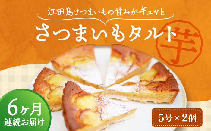 
            【全6回定期便】【さつまいもの甘みがぎゅっと詰まったタルト】てくてくのさつまいもたると ホール5号× 2個セット　芋 スイーツ お菓子 ギフト 広島県＜峰商事 合同会社＞江田島市 [XAD071]
          