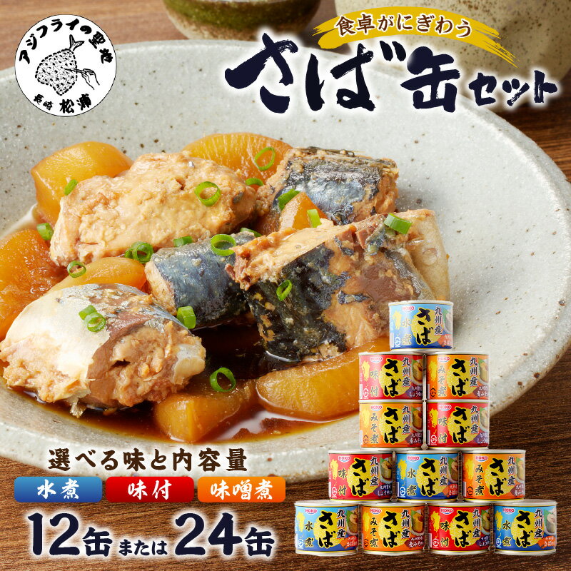 【ふるさと納税】＼お中元／さば缶セット 水煮 味噌煮 味付 3種セット 12缶 24缶 サバ 鯖 鯖缶 ふるさと納税 サバ缶 ふるさと納税 缶詰 水煮 味噌煮 醤油煮 非常食 保存食 長期保存 備蓄 セット 海鮮 簡単調理 肴 おかず 栄養 ギフト 贈り物 詰め合わせ