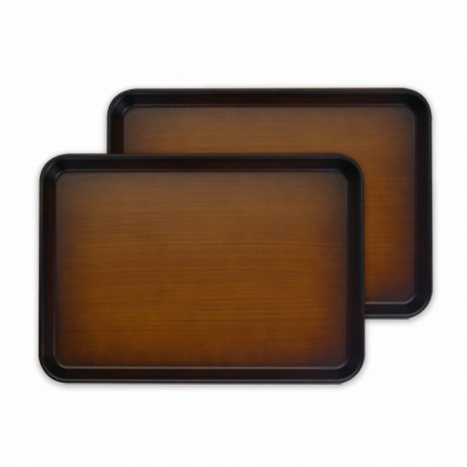 
カラフルピノトレー M 33cm 木目 2枚組　タツクラフト
