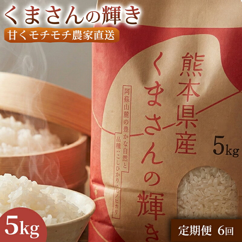 【ふるさと納税】【定期便6ヶ月】【極良食味】熊本県産くまさんの輝き 5kg 1セット｜15年育成の甘み際立つブランド米 米 国産米 ブランド米 農園直送 家庭用 ギフト お取り寄せ 熊本県　お届け：2026年11月21日～2027年10月30日