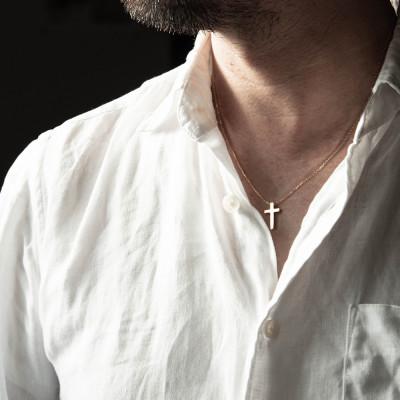 ふるさと納税 岐阜市 18金 メンズ L クロス ネックレス 50cm |  | 02