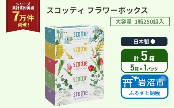 
                  ティッシュ スコッティ フラワーボックス 5箱 ( 5箱 × 1パック) [№5704-1880]
                