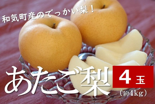 
                  【2026年発送】 梨（あたご梨） 約4kg 4玉（大玉）岡山県産 なし フルーツ 産地直送 送料無料 行-7
                