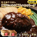 【ふるさと納税】 ハンバーグ 国産 黒毛 和牛 100% 180g × 8個 1.4kg 小分け 真空パック 冷凍 まるた屋 下関 山口 肉特集