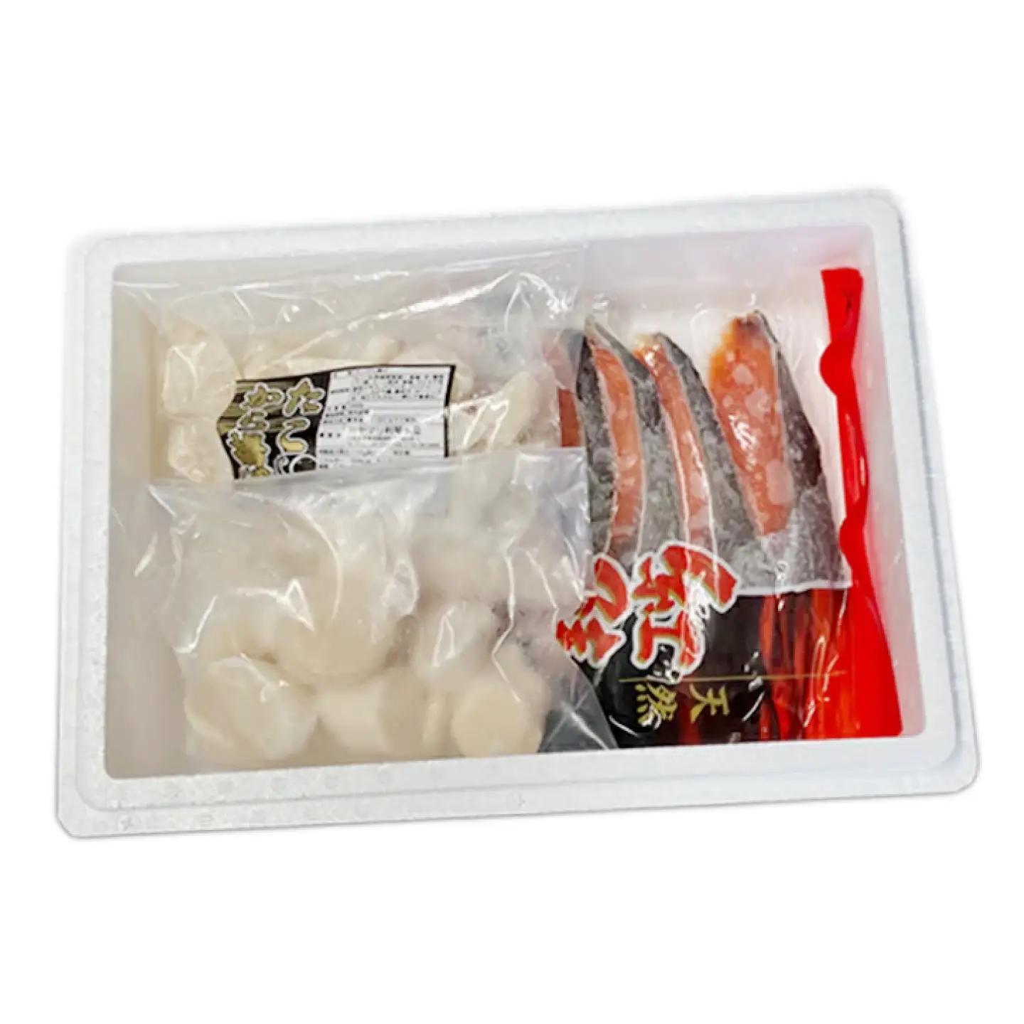 たこ唐揚げ250g×1P、ほたて貝柱200g×1P、甘塩紅鮭5切×1P A-30058