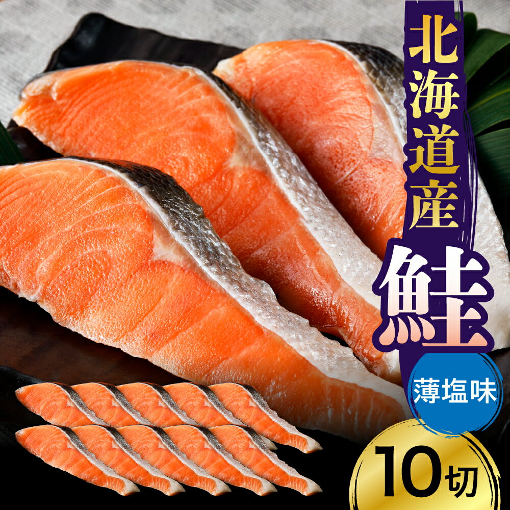 【ふるさと納税】北海道産鮭（薄塩味）10切セット 80g × 10切 計800g / サケ さけ シャケ しゃけ 切り身 切身 白鮭 シロサケ 塩鮭 塩漬 塩漬け 焼魚 焼き魚 ムニエル 魚 魚介類 魚介 海鮮 海の幸 海産物 国産 北海道産 北海道 えりも町