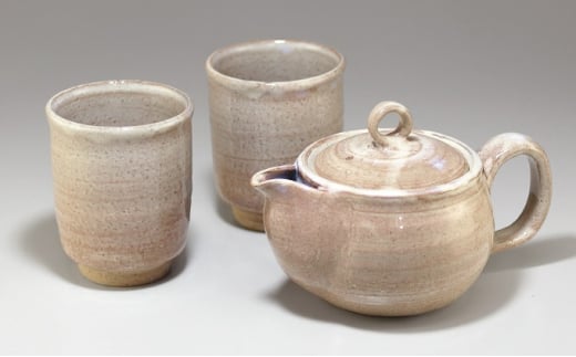 萩焼　ポット型急須と湯呑セット　｜HG000341