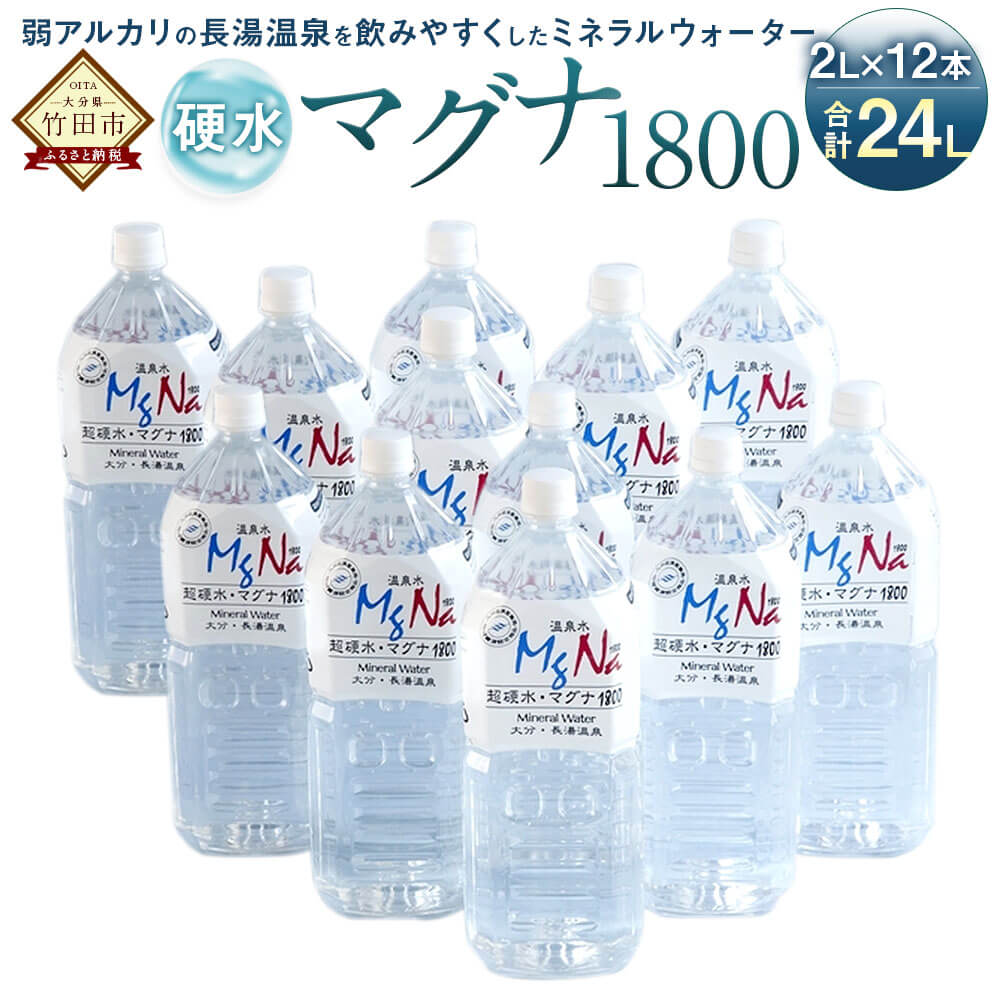 硬水ミネラルウォーター マグナ1800 2L×12本セット 合計24L