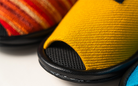 山形県産 指圧機能 健康 スリッパ  mamedero 一足 レッド 赤系 Mサイズ ユニセックス メンズ レディース ki-limrd-ｍ