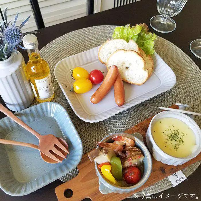 【波佐見焼】プリーツ長皿4枚セット 皿 食器 プレート 【和山】 [WB34]  波佐見焼