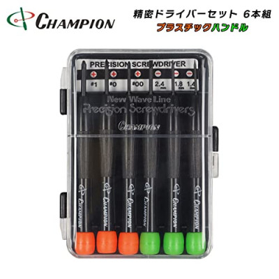 
                  チャンピオンツールの精密ドライバー6本セット  プラスチックハンドル プラス マイナス 工具【1396318】
                