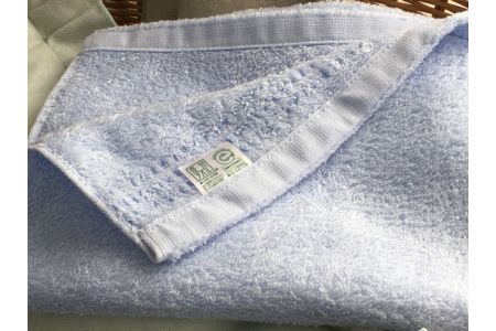 オーガニックコットン フェイスタオル 5枚組 ブルー 約34×80cm通常サイズ [0557]