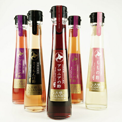【ふるさと納税】フルーツ酢 5種 セット 詰め合わせ さくらんぼ プラム プルーン 桃酢 アロニア 南陽 オリゴ糖入り 果実酢 調味料 お酢 酢 ドレッシング 水割り 炭酸水割り 北海道 芦別市