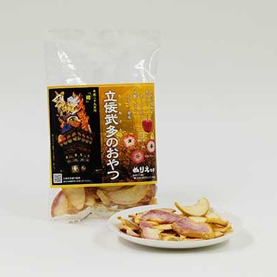 りんごチップス 40g×2袋《立佞武多のおやつ》 りんごスナック 青森 五所川原市 中まで赤～いりんご 着色料不使用 リンゴチップス りんご