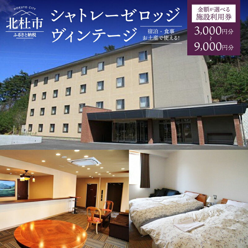 【ふるさと納税】 施設利用券 シャトレーゼ ヴィンテージ ロッジ 選べる金額 3000円分 6000円分 9000円分 宿泊券 ホテル クーポン チケット 割引券 お土産 お食事券 宿泊 旅行 体験 八ヶ岳 南アルプス ゴルフ場隣接 送料無料