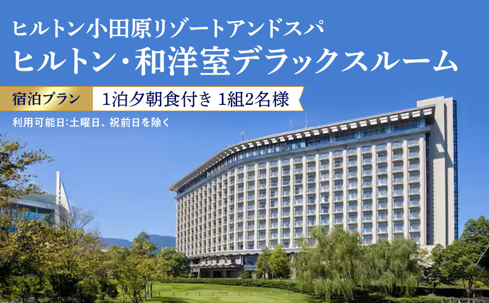【チケット有効期限延長！】ヒルトン・和洋室デラックスルーム　1 泊夕朝食付き　平日　＜1組2名様＞【オーシャンビュー フィットネス 天然温泉大浴場 バーデゾーン 朝食ビュッフェ 都心から１時間のリゾート ファミリーステイ可能 ヒルトン 神奈川県 小田原市 】 142069_BG005