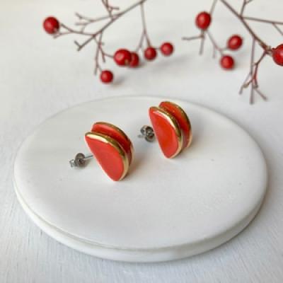 ふるさと納税 多治見市 【美濃焼】ぷぬピアス ストロベリー【七窯社】