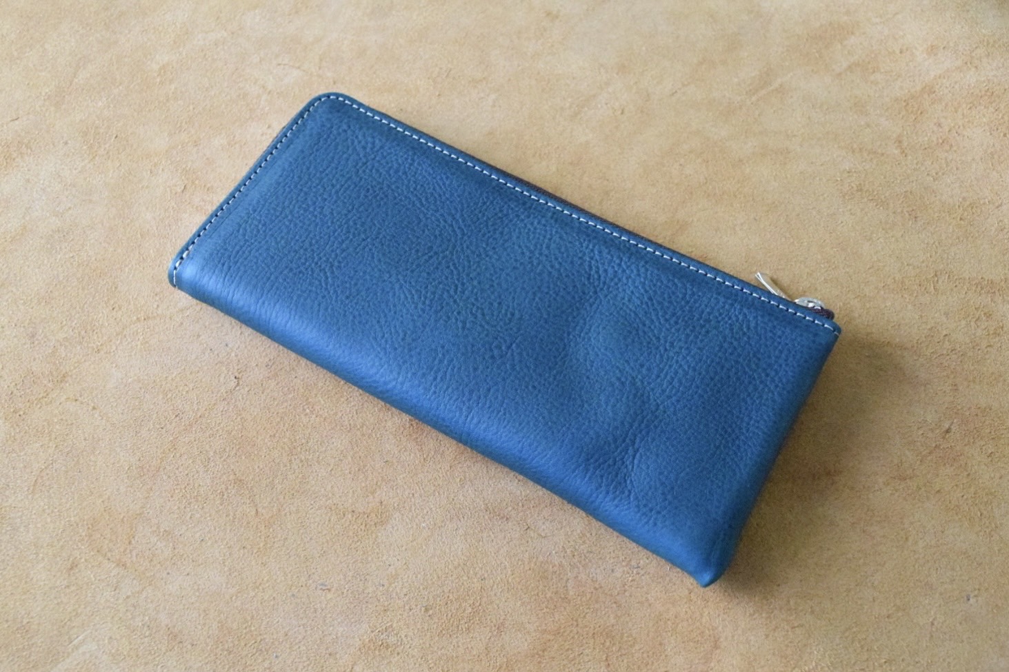 高級イタリアンレザー使用 L字長財布 薄マチ オルテンシア 京都 綾部 本革 財布 Leather レザー ウォレット 手作り 職人 エイジング 年数経過 長財布 メンズ イタリアンレザー イタリア革