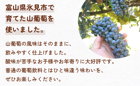 氷見山葡萄60%果汁飲料 180ml×8 | 富山県 氷見市 やまぶどう フルーツ 果物 山ぶどう
