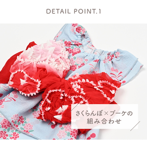 サンドレス浴衣 さくらんブーケ 犬用 浴衣風 祭り ゆかた さくらんぼ りぼん【ココアトワ(cocoAtoi)】 Ｍ