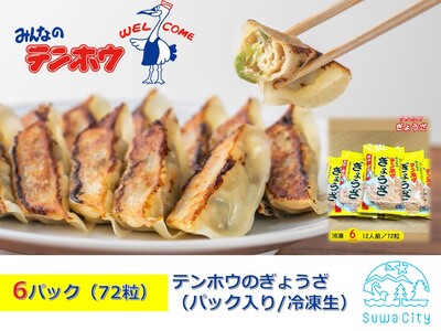 テンホウのぎょうざ（パック入り/冷凍生）6パック[12人前/72粒]（シナモン・八角入り）／ テンホウ 冷凍 大容量 餃子 ぎょうざ ギョウザ おすすめ 信州 長野県 諏訪市 諏訪 【21-08】