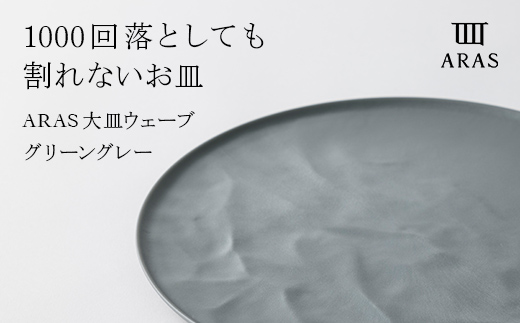 ARAS大皿ウェーブ【カラー：グリーングレー】 復興　震災　コロナ【能登半島地震復興支援】 北陸新幹線 F6P-2024