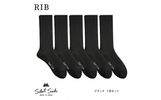 
                  セレクトソックス　リブ　ブラック5足組／紳士　ソックス　靴下　くつ下　メンズ　男性　ビジネス　カジュアル　消臭　ギフト　おしゃれ【mika017】
                