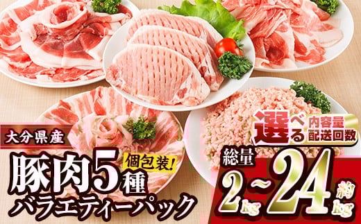 
            ★ 寄附額改定 ★  豚肉 バラエティーパック (総量2‐24kg：1・3・6・12回) 小分け 切り落とし しゃぶしゃぶ ロース こま切れ バラ 200g 250g 300g 5種 ミンチ 定期便 内容量・お届け回数が選べる【BD320・ BD321・BD322・BD323・ BD325】【西日本畜産】
          