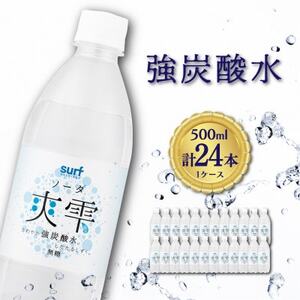 【毎月定期便】サーフ　爽雫(ソーダ)強炭酸水500ml×24本　1ケース　国産炭酸水全6回【4050649】