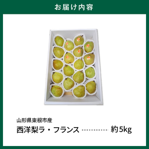 【令和6年産 先行予約】山形セレクション　ラ・フランス 5kg 山形県 東根市 hi069-003　ラフランス ラ・フランス 洋梨 洋ナシ フルーツ 果物 くだもの 産地直送 期間限定 特産品 お取り