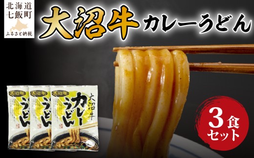 大沼牛　カレーうどん　3個 【 ふるさと納税 人気 おすすめ ランキング 大沼牛　カレーうどん  北海道 七飯町 送料無料 】 NAO031