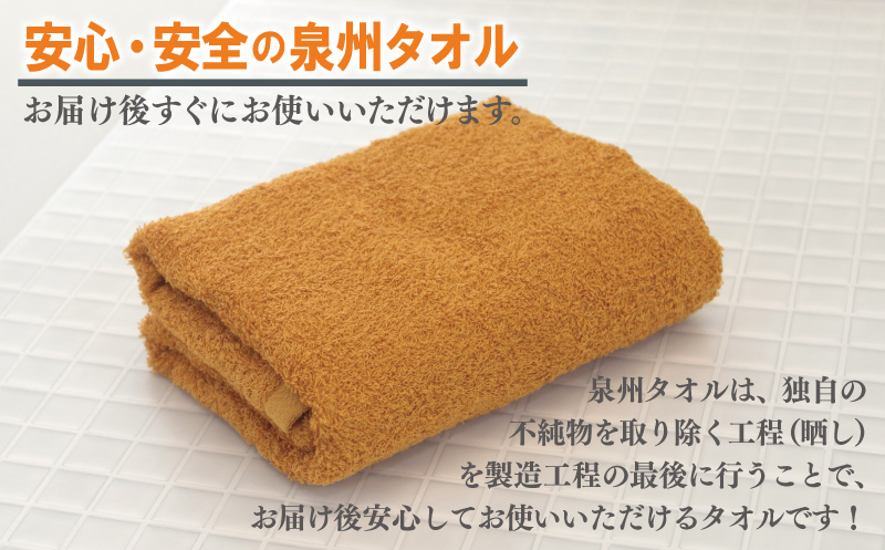 ミニバスタオル 5枚（マスタードイエロー）【40cm×120cm 500匁 国内製造 泉州タオル フェイスタオル 以上 バスタオル 未満 吸水 普段使い シンプル 日用品 家族 ファミリー】 G114