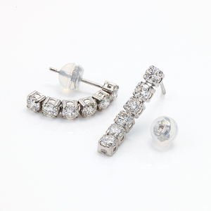 Deliciae 揺れるラインピアス Pt900 天然ダイヤモンド1.0ctUP DPE-52-PT-0101-P