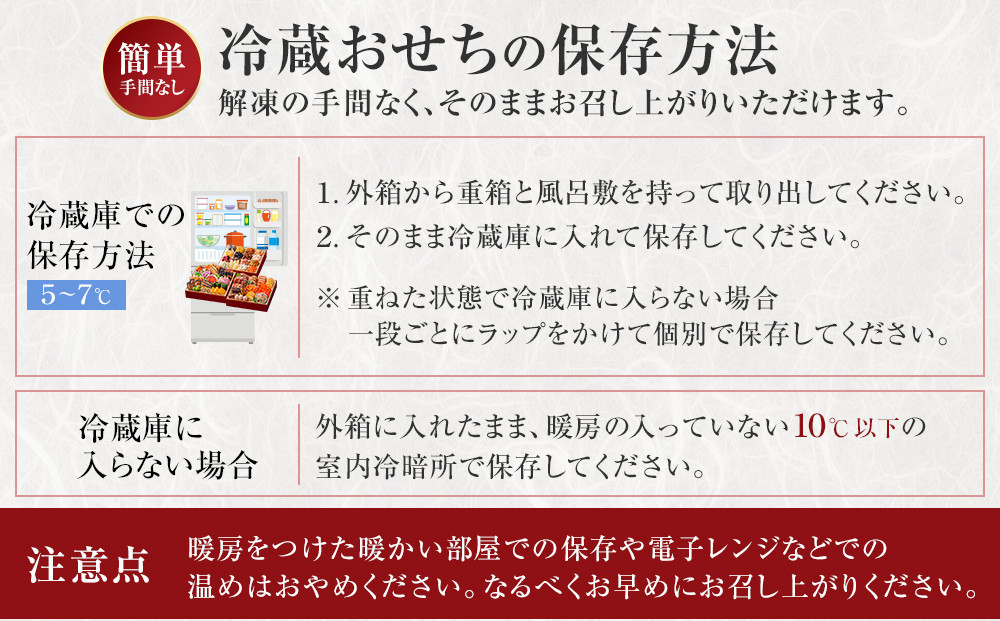 玉清屋 生おせち 順華 和風一段重 22品（2人前） 冷蔵発送・12/31到着限定●