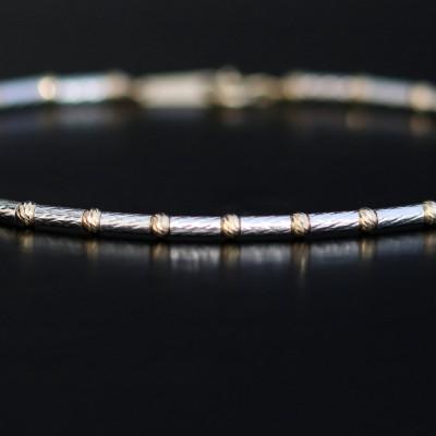 ふるさと納税 山梨市 K18/K18WGパイプボールブレスレット【長さ18cm】 |  | 01