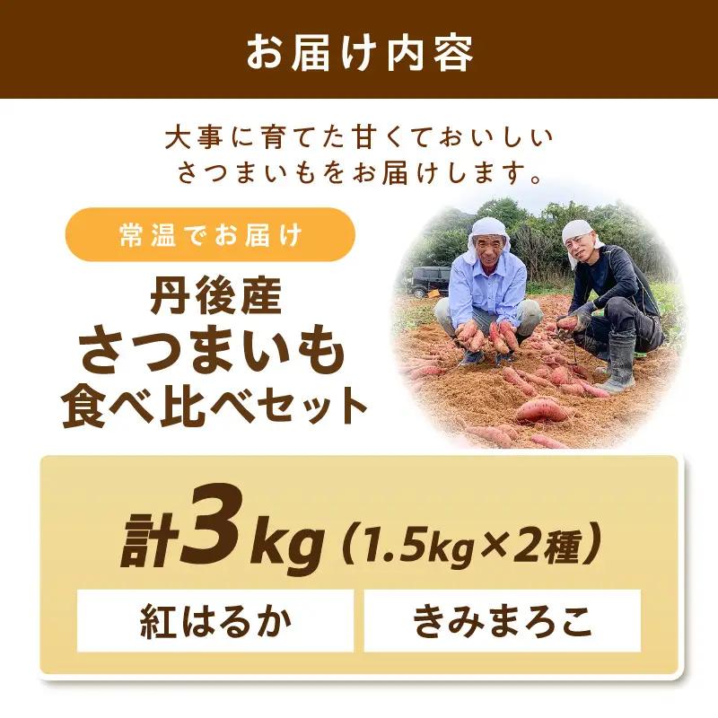 【さつまいも食べ比べ】紅はるか・きみまろこセット サツマイモ 3kg (2027年3月上旬～配送)