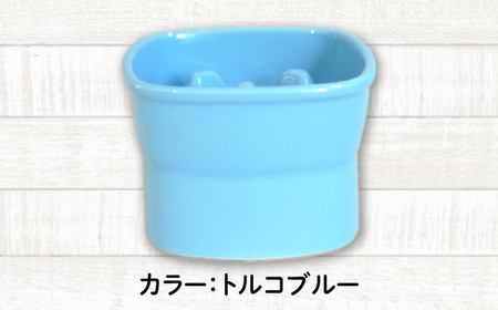 美濃焼　陶器製 ペット用【早食い防止 高台フードボウル(中/トルコブルー)pet110】【1426030】