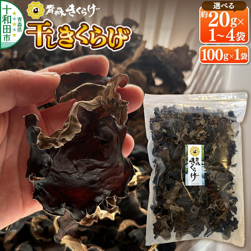 【ふるさと納税】青森きくらげ（天日乾燥干しキクラゲ）【選べる内容量：約20g〜約100g】 十和田市産 [国産 乾燥]