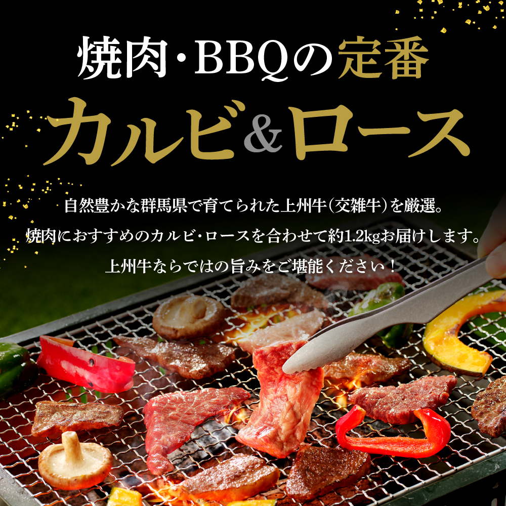 上州牛カルビロース満足セット1.2kg(各600g×2パック)