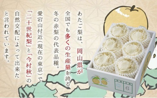 梨 岡山県産 あたご梨 3～6玉 約4kg | 愛宕梨 梨 贈り物 御歳暮 果物 くだもの フルーツ 和梨 マルトウ促成青果【mrts004-01】