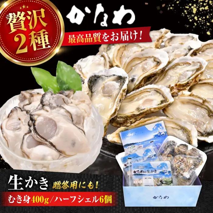 生牡蠣むき身400g・開殻6個 牡蠣[XBP014]