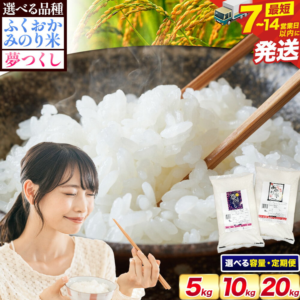 【ふるさと納税】お米 ふくおかみのり米 令和7年産 夢つくし 5kg 10kg 15kg 20kg 定期便 白米 《都度：7-14営業日以内に出荷(土日祝を除く)》《定期便：お申し込みの翌月から出荷》米 2ヶ月 3ヶ月 6ヶ月 9か月 12ヶ月 rice kome