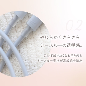 Owltech シースルー素材採用 耐屈曲5万回 PD60W充電／データ転送 USB Type-C to USB Type-C シリコンケーブル Mignonne（ミニョン） OWL-CBS1MINC