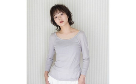 《絹生活研究所》インナー／レディース／8分袖／グレー インナーウェア 下着 肌着 ファッション 服 女性  Lサイズ