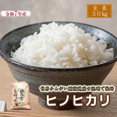 ふるさと納税 福崎町 【 玄米 】令和7年産　ヒノヒカリ　八千種米　30kg