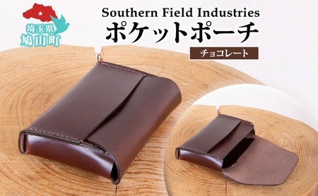 ポーチポケットポーチ 国産牛ヌメ革 チョコレート手縫いポーチ【1個】
